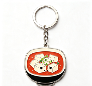 Custom Electroplated Metal Keychain Double Sided Button Badge Key <b>Ring</b> Plated Souvenir Pendant - Product Image 2