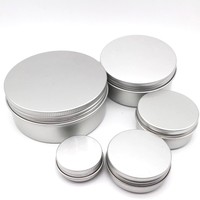 Pot en aluminium rond personnalisé pour baume à barbe cosmétique, avec couvercle à vis, 10g 20g 30g 50g 60g 80g 100g 120g 150g