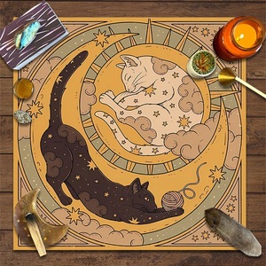 Tovaglia Tarocchi Yin-Yang con Gatto per Stregoneria e Astrologia, Divinazione, Decorazione Casa con <span class=keywords><strong>Carta</strong></span> dei Tarocchi 'Conosci Te Stesso' per San Valentino - Product Image 6