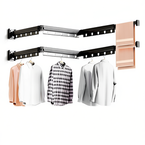 Séchoir à linge pliable mural en aluminium DB 2X 127,5 cm pour balcon extérieur, type moderne sur pied, organisateur de vêtements - Product Image 1