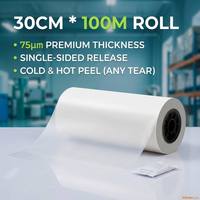 OCBESETJET 30CM*100M Film DTF Digital Inkjet Printing Satu Sisi dengan Lapisan Anti Lengket, Ketebalan 75U, Bahan PET, Dilengkapi Desikan