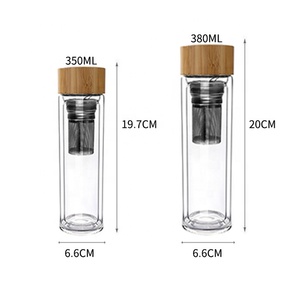 SilverJet Double Wall Glass Tea <b>Infuser</b> <b>Bottle</b> 500ml With Filter Lid Leakproof Bpa Free For Office Home Camping Use - Product Image 5