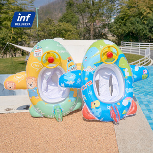 Bouée gonflable en forme d'avion pour enfants, design de dessin animé, pour utilisation en piscine - Product Image 1