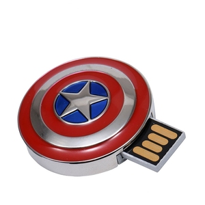 แฟลชไดรฟ์ <span class=keywords><strong>USB</strong></span> รูปโล่กัปตันอเมริกา ขนาด 64GB 32GB 8GB 2.0  กันน้ำ สีเงิน  ของขวัญ - Product Image 5
