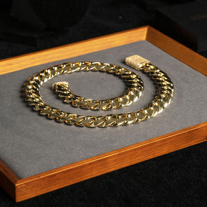 Pulseras y Brazaletes de Plata de Ley 925 para Hombre con Cadena Cubana de Doble Cara y Moissanita VVS, Collar de Cadena Cubana Miami Dorado - Product Image 6