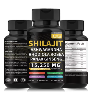 Himalaya shilajit Ashwagandha viên nang nhân sâm hoang dã-trồng dầu mới 8-in-1 năng lượng bổ sung tinh khiết chai hạt giống OEM Hoang Dã - Product Image 1