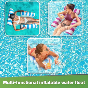 Custom <b>Inflatable</b> Pool <b>Float</b> Chair for Adults 4 in 1 Floating Pool Lounge Chair Swimming Floating Chair for Pool Water Hammock - Product Image 3