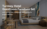Ensemble de meubles de chambre d'hôtel moderne de luxe sur mesure ATWOKA avec lit double et mobilier de chambre d'hôtes