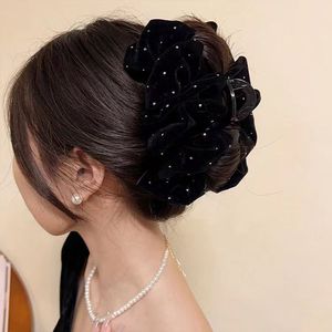 Nuevo Diseño, Pinza de Pelo Grande de Terciopelo con Gypsophila, Elegante Pinza de Pelo con Lazo de Burbujas, Accesorio de Pelo de Alta Calidad para Mujer - Product Image 2