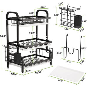 Égouttoir à vaisselle de haute qualité en acier inoxydable à 2/3 niveaux, égouttoir de cuisine pour rangement de vaisselle - Product Image 3
