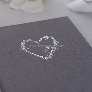 Handmade Linen Wedding Invitation <b>Folder</b> Gold Foil Logo Custom Folio with <b>Card</b> Holder and Inserts - Product Image 3