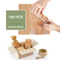Feuilles de papier d'emballage en nid d'abeille, 100 pièces, flexibles, essentielles pour le déménagement, l'emballage et l'expédition