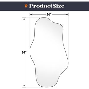 Espejo de Pared Decorativo Asimétrico Moderno Brauthon de 20\" X 36\", Metal Negro Ondulado con Forma Irregular - Product Image 4