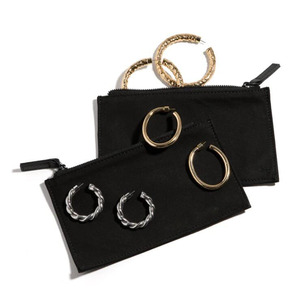 Boîte de rangement pour bijoux de voyage en cuir PU noir classique pour femmes et hommes avec pochette, organisateur de colliers, bracelets et boucles d'oreilles - Product Image 4
