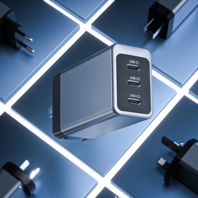 PowerPort III 3-Port 65W Charger with USB C Adapter 65W PDO 3.0&GaN Type-C Charger with 45W PD Port Laptop US/UK/EU/AU/K Plugs
