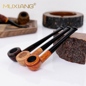 Muxiang Wooden Smoking Pipes Bent Type 9mm Filter Handcrafted Tobacco Pipe - Product Image 3