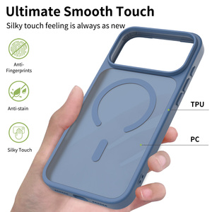 Funda Magnética Personalizada para <span class=keywords><strong>iPhone</strong></span> 18 17 <span class=keywords><strong>Pro</strong></span> <span class=keywords><strong>Max</strong></span>, Color Azul Mate, con Botón de Control de Cámara, Tacto Suave, Antigolpes, Venta al Por Mayor - Product Image 3