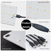 Modul Lampu Tanam USB DC5V PCB Board dengan Kabel Timer Dimmer 1-4 Kepala LED Spektrum Penuh untuk Tanaman Indoor, Herbal, dan Bunga