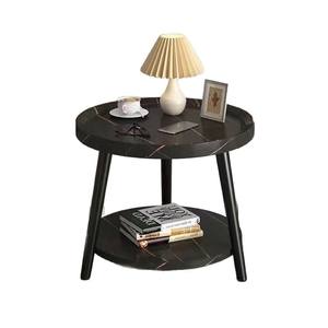 Wood <b>Round</b> Coffee <b>Table</b> With Shelf Living Room Side <b>Table</b> <b>Small</b> Apartment Furniture Nordic Style Modern Design - Product Image 5