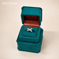 Boîte à bagues de luxe recouverte de velours, boîte d'emballage de bijoux avec logo personnalisé, boîte cadeau haut de gamme pour bague de fiançailles ou de mariage, fabricant OEM ODM