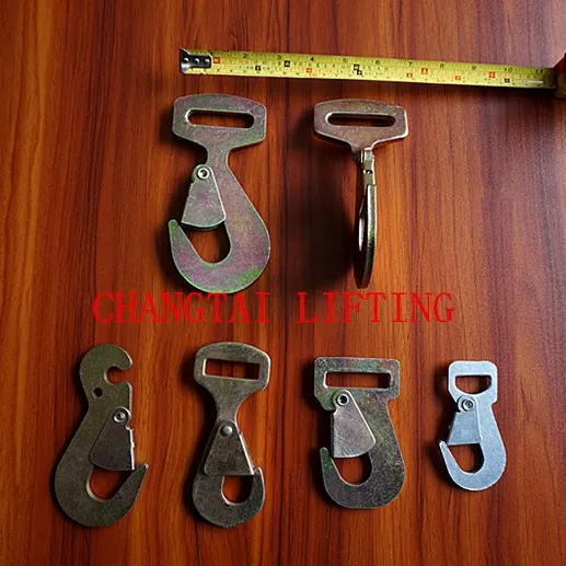 yellow zinced FLAT SNAP HOOK for lashing straps
