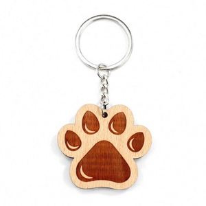 Porte-clés de Noël en bois, décoration en bois, pendentif cerf, porte-clés créatif pour sapin de Noël, accessoires en bois - Product Image 6