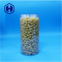 Bocaux alimentaires cylindriques en PET transparent de qualité alimentaire avec bouchons à vis, étanches, sans BPA, pour aliments en conserve, snacks, biscuits, chocolat, bonbons, sucre