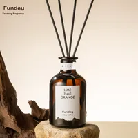 FUNDAY FJ 15 Huile de parfum haut de gamme en verre, diffuseur à bâtonnets décoratif classique longue durée pour hôtel et maison, fait main, forme irrégulière 0
