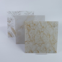Vidrio Cerámico con Efecto de Piedra y Planta, Impreso con Serigrafía de Patrones de Mármol y Hojas, para Proyectos de Diseño de Interiores