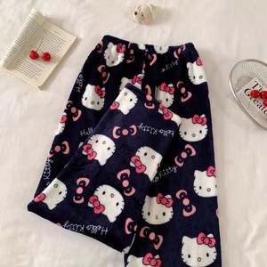 Nouveau pantalon de <span class=keywords><strong>pyjama</strong></span> en flanelle à motif dessin animé pour homme et femme, automne/hiver ; doublure en polaire corail pour plus de chaleur ; vêtements de détente décontractés pleine longueur - Product Image 3