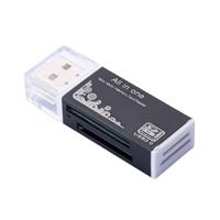 Lector de Tarjetas Múltiple Externo de Aleación de Aluminio Todo en Uno, Adaptador USB 2.0, T-Flash, M2, MS, SD, Tarjeta Inteligente Samsung para Macbook y Tablet
