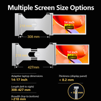 Superventas, monitor portátil de doble pantalla de 14 pulgadas para extensor de pantalla portátil USB C, monitor de teléfono inteligente/teléfono móvil