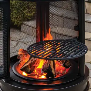 Ur sağlık 100% dökme demir ahşap yanan şömine açık Chimenea