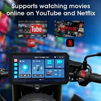 Navigation GPS pour moto 6,1 pouces, système Android, étanche IP67, luminosité automatique, caméra HD, CarPlay et Android Auto, ajustement universel