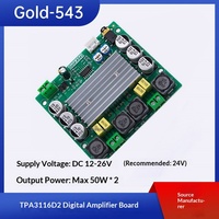 Carte d'amplificateur de puissance numérique Gold-543 DS1104/A543, double canal 2*50W, haute fidélité, audio multimédia pour voiture