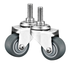 Roulettes de roue TPR à tige filetée légère de 1.5 ''2'' 3 ''avec freins en acier inoxydable - Product Image 3