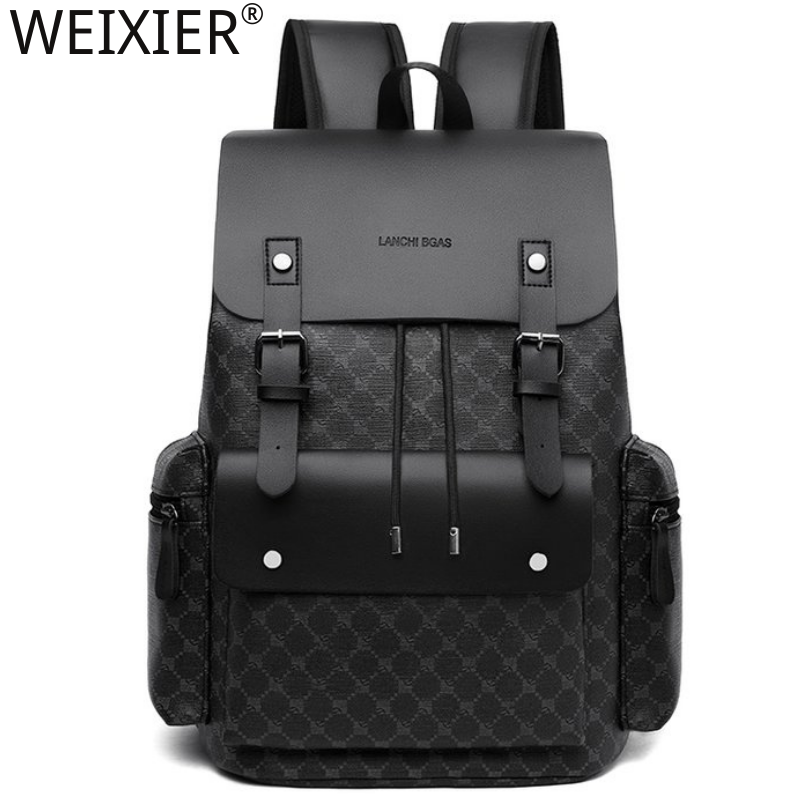 Trendy Men s PU Drawstring Backpack