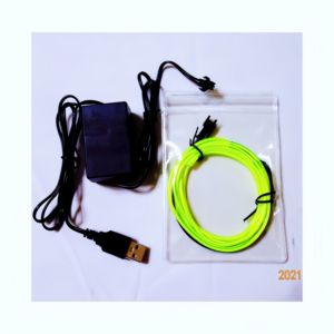 2.3mm 300cm blu EL filo con spina USB-A EL filo Inverter, funziona su batterie 3-12V (ideale per disegni portatili - Product Image 2