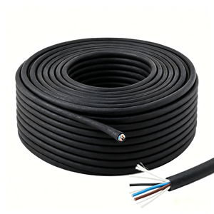 Câble de signalisation et d'alimentation flexible en TPU/PU/PUR noir mat à 4 conducteurs, blindé/non blindé, résistant aux basses températures - Product Image 1