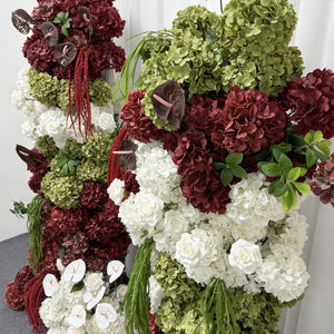 Pilares de Flores Artificiales de Alta Gama con Anthuriums y Hortensias para Decoración de Bodas y Regreso a Clases, Fondo Impermeable Hecho a Mano - Product Image 3
