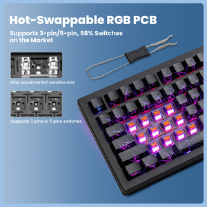 <span class=keywords><strong>Teclado</strong></span> Mecánico Zornher ZH870 de 88 Teclas, Diseño Telaraña Negra, OEM/ODM, Inalámbrico, Tres Modos, Interruptores y Teclas Personalizables - Product Image 4