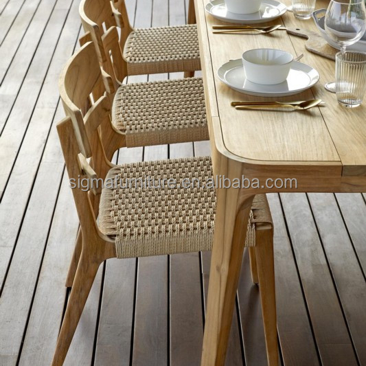Modern Furniture Chair without Arm  Outdoor Use Solid Teak Wood Frame High End Dining Side Chair Armless Chair