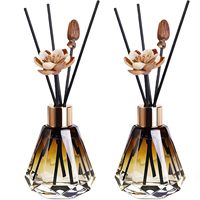 Bouteilles diffuseuses en verre transparent de 60 ml (2 oz), rechargeables, pour aromathérapie, pots de stockage de parfum, contenants DIY, bâtonnets de remplacement pour diffuseur à roseaux