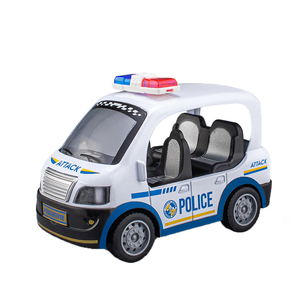 QS 2024 Popular rico Exterior cuerpo grande iluminación brillante dibujos animados Die Cast Metal coche de policía juguetes para niños regalo - Product Image 1