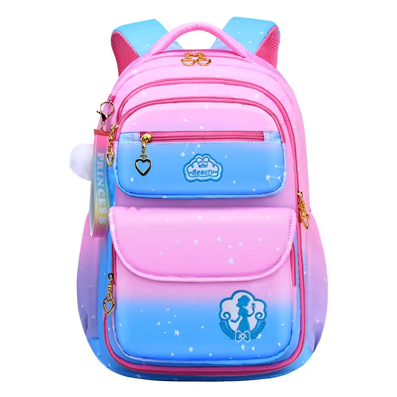 2023 Best Selling Lightweight Lovely Princess Pink Schoolbag Backpack for Girl Kids Fashionable Waterproof school bags