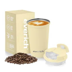 יצרן נירוסטה ספלי קפה כפולים לוגו מותאם אישית מודפס כוס ואקום 12 oz