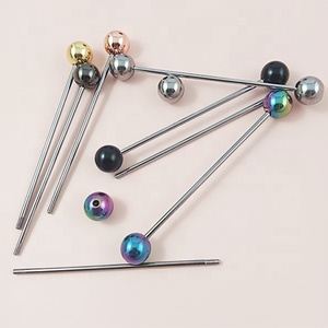 Regali personalizzati barre portachiavi riutilizzabili metalliche fai-da-te vite a doppia testa filettate 2mm portachiavi con perline vuote con palline - Product Image 4