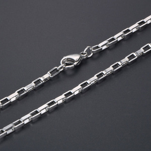 Unisex <b>Titanium</b> Steel Box <b>Chain</b> Necklace 2.0mm 3.0mm Geometric Rectangle Everyday Wear CE503 - Product Image 2