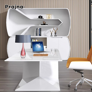 Mesa en Manager Boss CEO Manager Escritorio en forma de L Mesa de oficina ejecutiva de madera blanca para muebles de oficina - Product Image 5