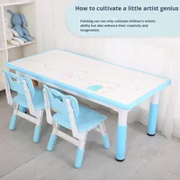 Ensemble table et chaises rectangulaires réglables en plastique pour enfants de maternelle, design moderne et simple, bureau d'étude et d'écriture pour tout-petits